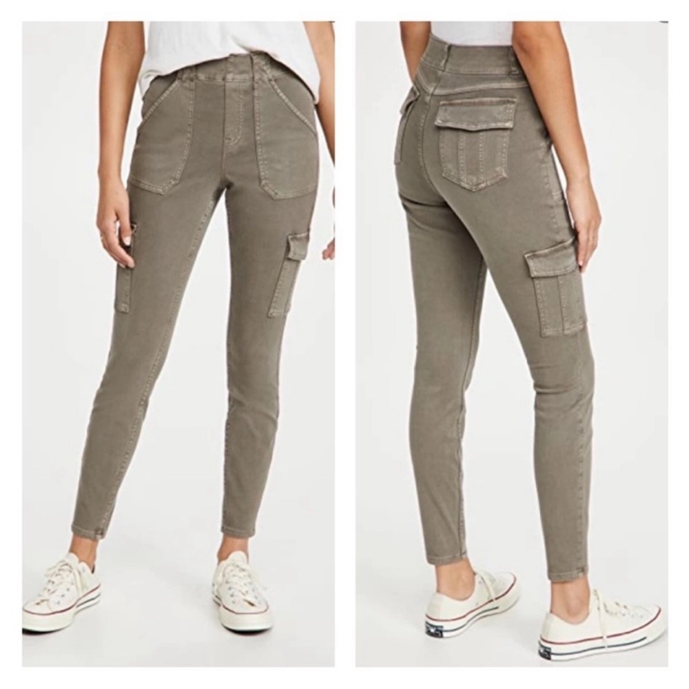 SPANX Green Skinny Pants with Stretchy Fit